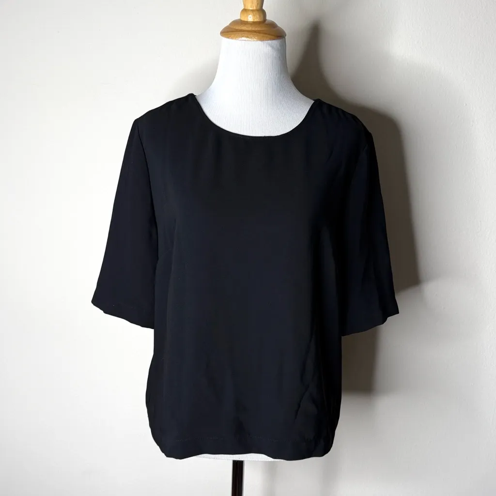 Amanda Uprichard Black Lace Up Back Top - Image 3