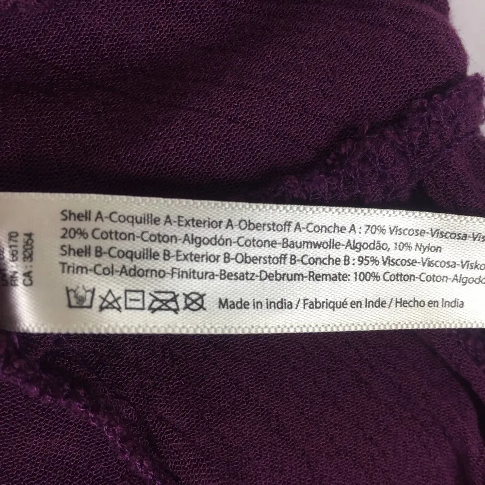 Free People One Adella Lace Two Tone Purple Crochet Slip Dress XS - Image 6