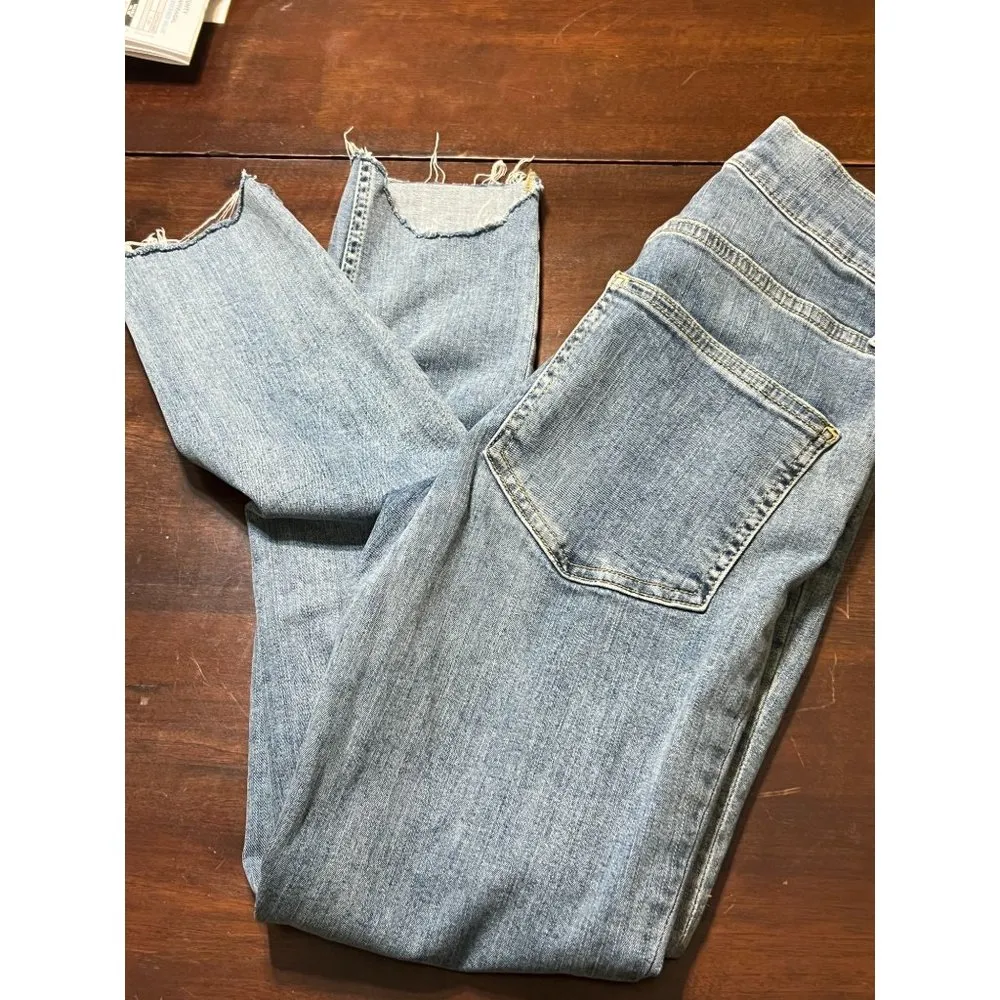 French Connection FC Jeans Skinny Ankle Blue Raw Hem Size 4 - Image 3