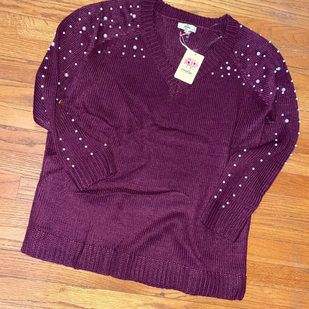 NWT purple pearl sweater - Image 2