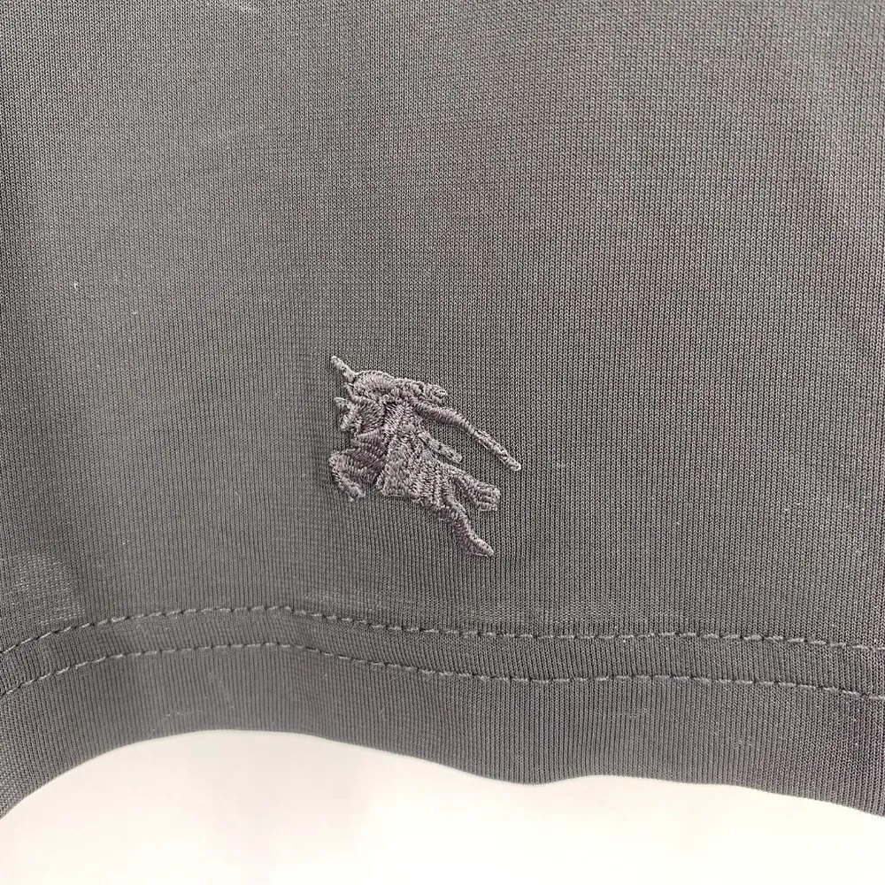 Burberry Black Stretch Jersey Long Sleeve V-Neck Tunic Top Size Small - Image 2