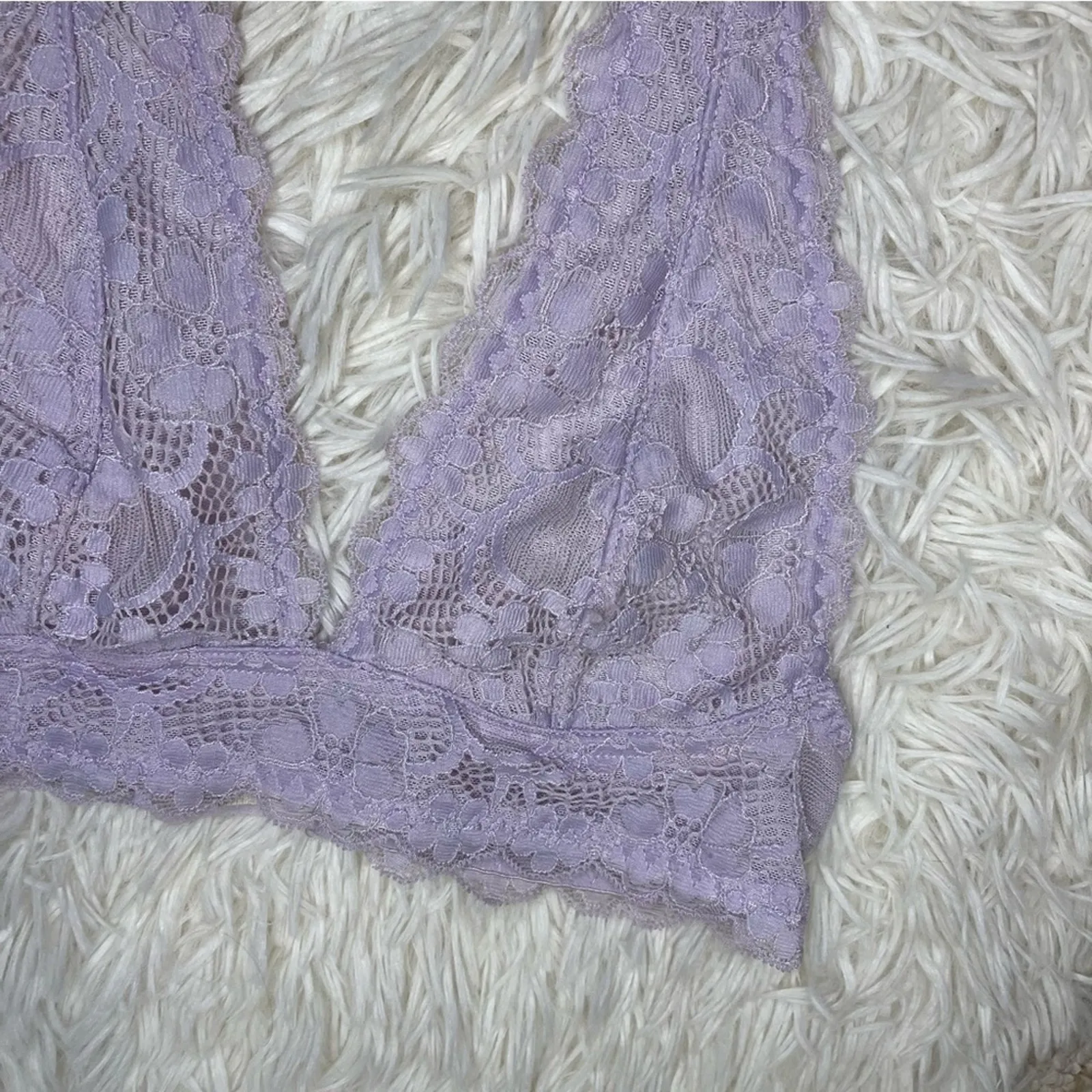 Free People Intimately Galloon Lace Halter Bra in Light Purple Size XS Bralette - Image 6