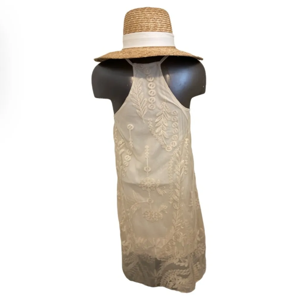 MIAMI Women’s Cream Lace Layered RacerBack Midi Dress Size Small - Image 3