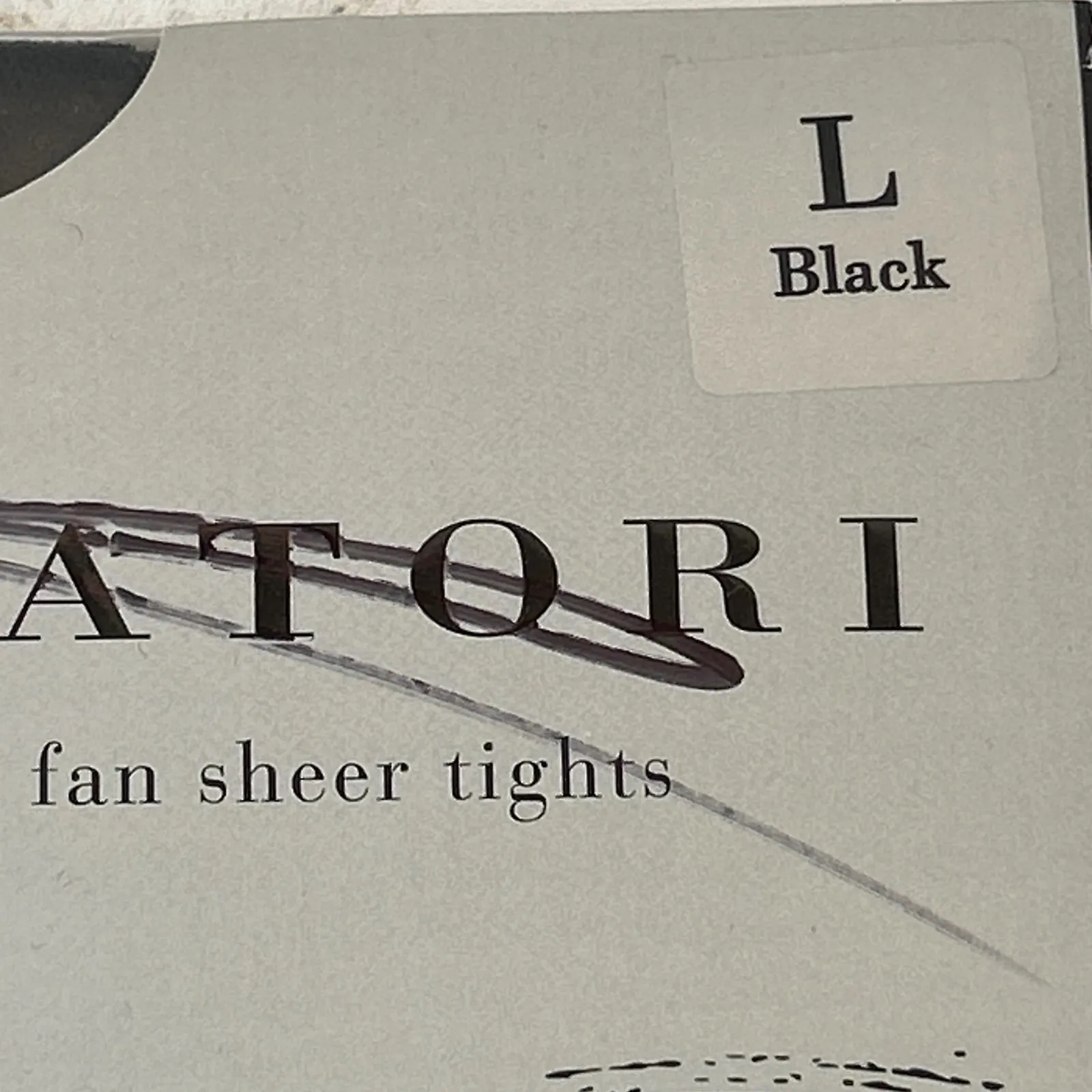 Natori  Fan Sheer Tights Black Size L Sheer Patterned Legwear - Image 3