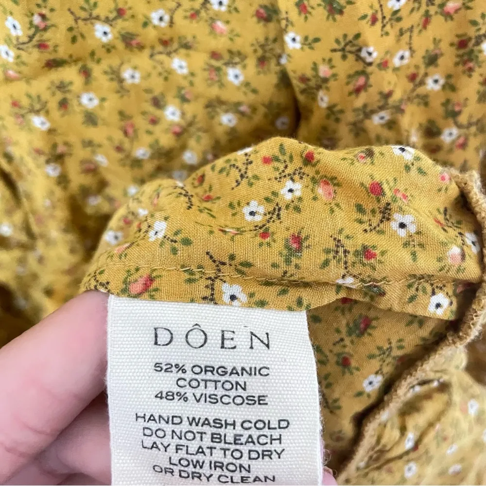 Doen Cordelia Mini Dress in Sunsoaked Foothills Floral Print Small Yellow - Image 7