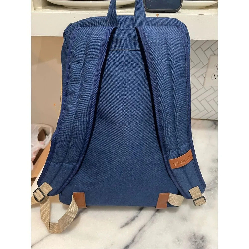 Isagenix Navy Blue Canvas Backpack 16x12x6 Unisex Laptop Bag Travel School - Image 2