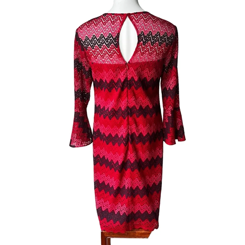 NWT, Trina Turk Lovey Bell Sleeve Illusion Dress, Sz 6 - Image 9
