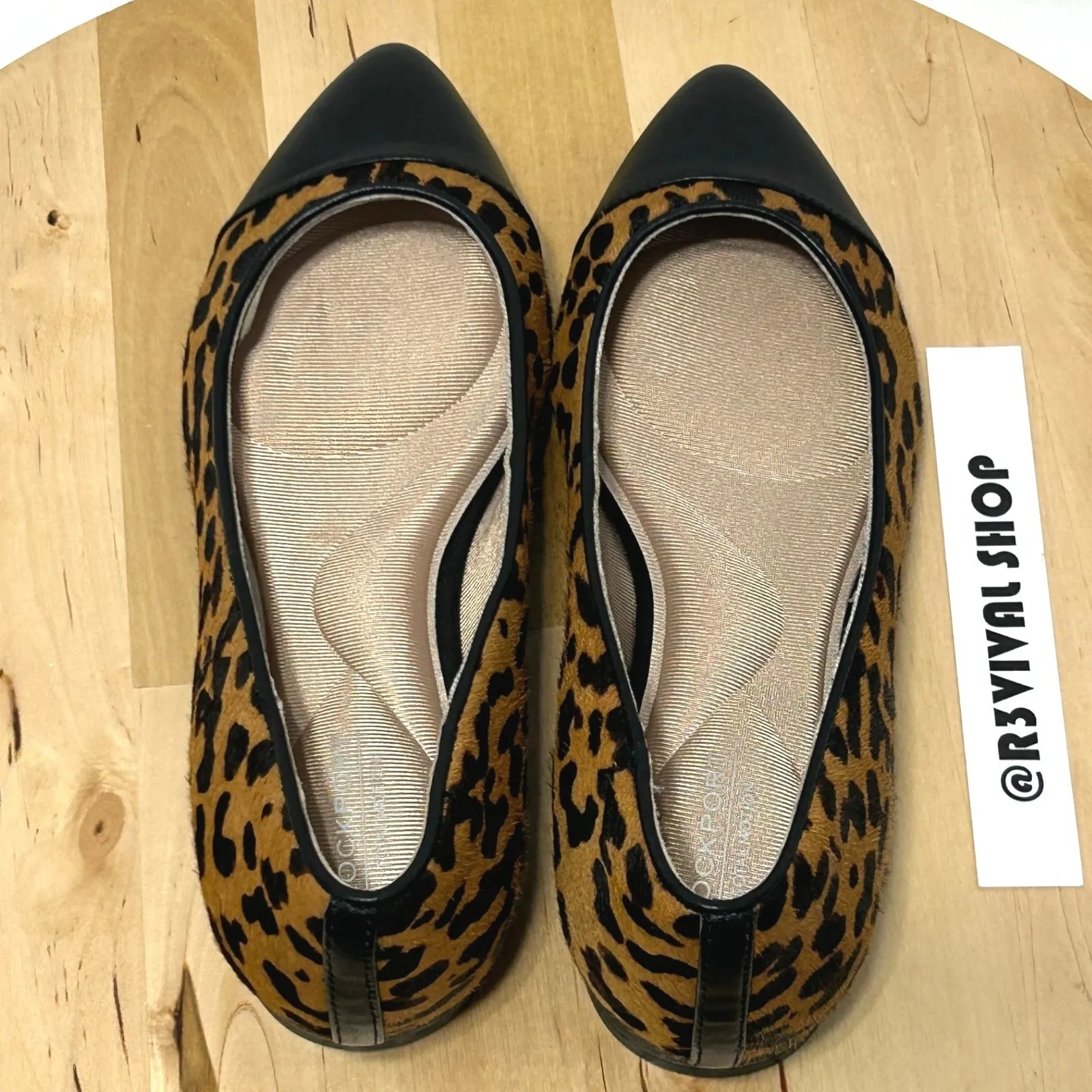Rockport Kenziely Total Motion Leopard Calf Hair Leather Dress Flats NWOB - Image 9