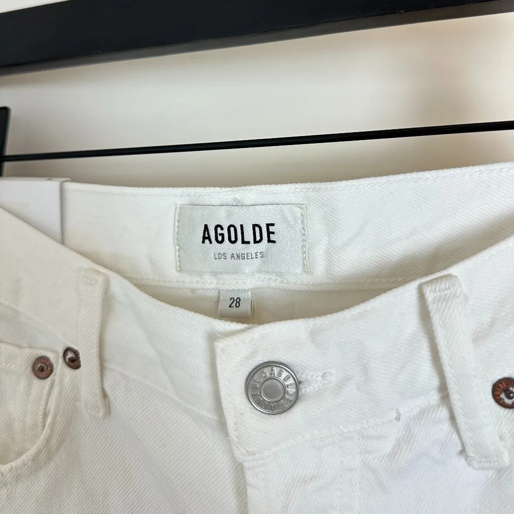 AGOLDE 90's Crop Mid Rise Straight in Wash Marshmellow Size US 28 NWT - Image 5