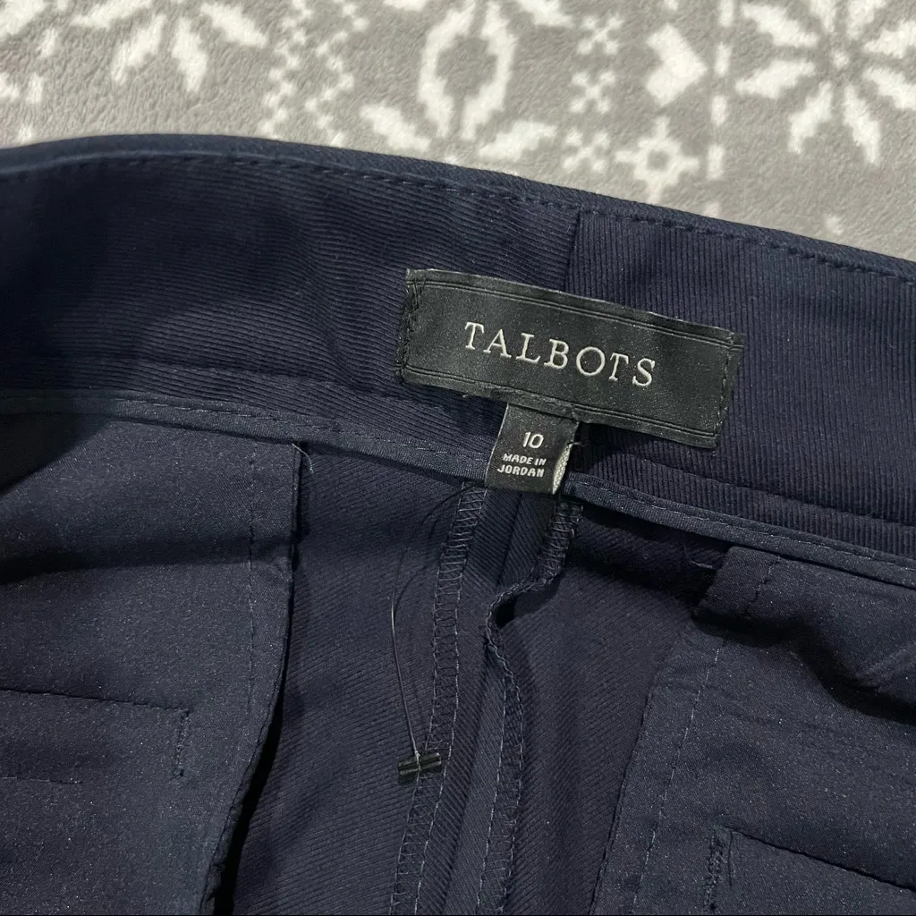 New Talbots Navy Pants‎ w/ Side Button Details Size 10 - Image 12
