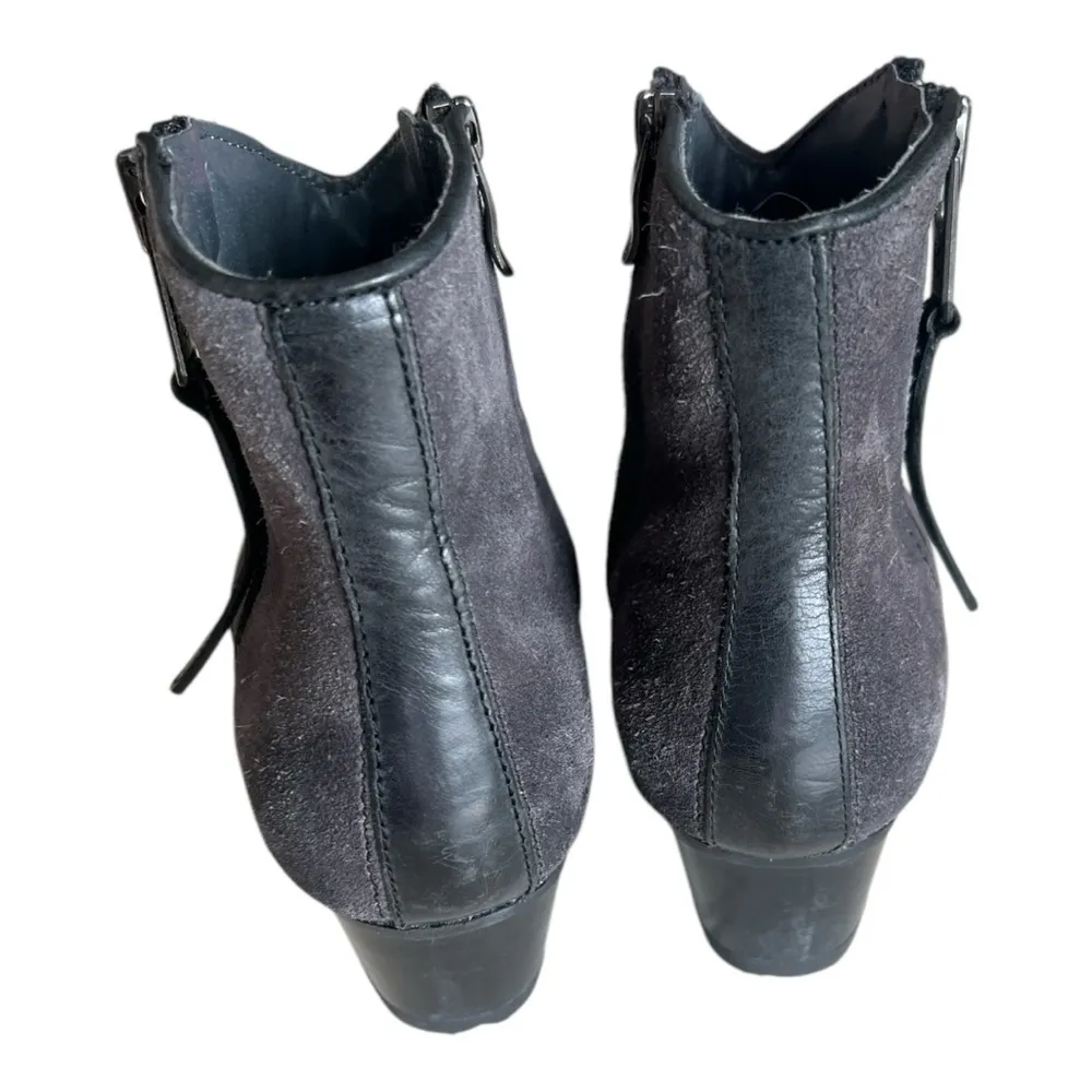 Bussola Alameda Annie Silk Suede Charcoal Grey Ankle Boots Size 37 (US 6.5 - Image 3