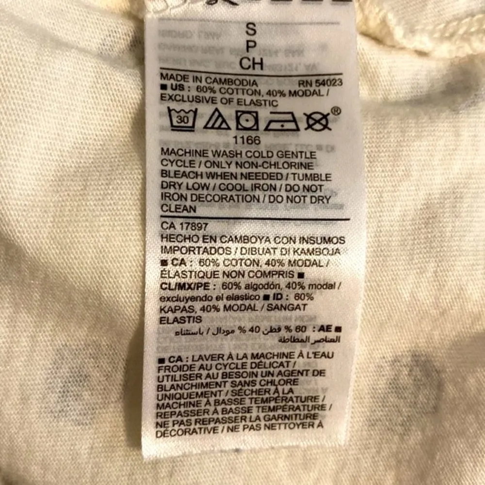 Old Navy|| White/navy print spaghetti strap baby doll tank top - Image 6