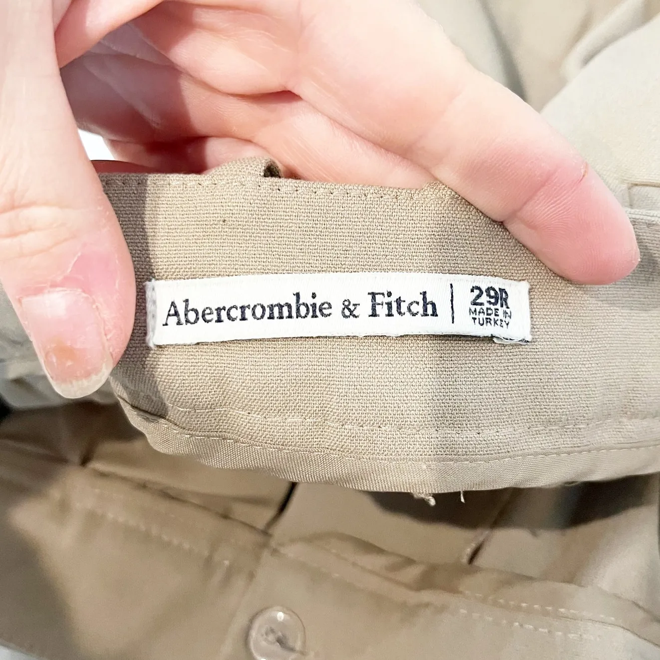 Abercrombie High Rise Sloane Trouser Tailored Wide Leg Pants Khaki Tan 29 - Image 3
