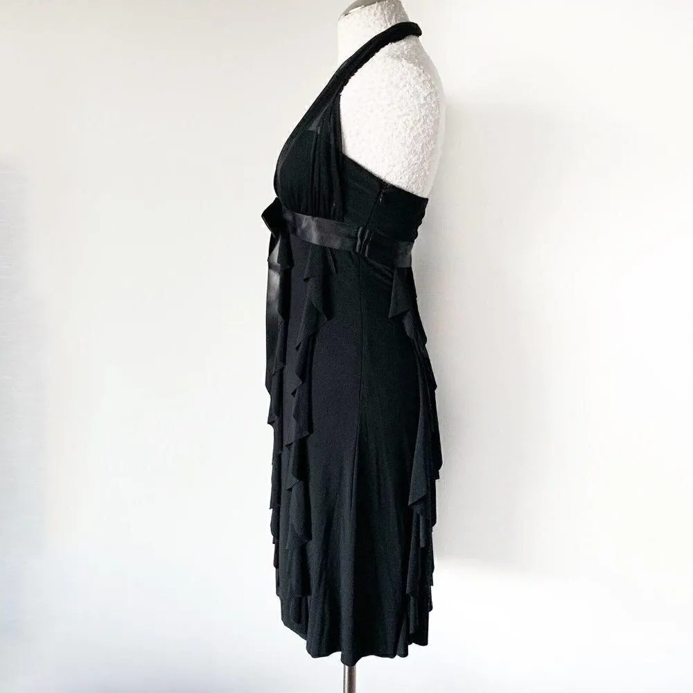 Betsy & Adam Dress Size 4 Sleeveless Ruffle By Linda Bernell Black Women's - Image 2