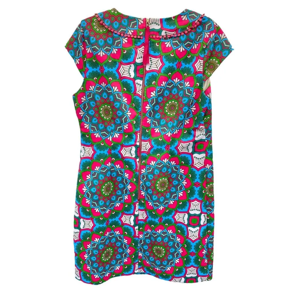 Jade Dress‎ Women’s Medium Turquoise Pink Green Sheath Sleeveless Zip Up - Image 4