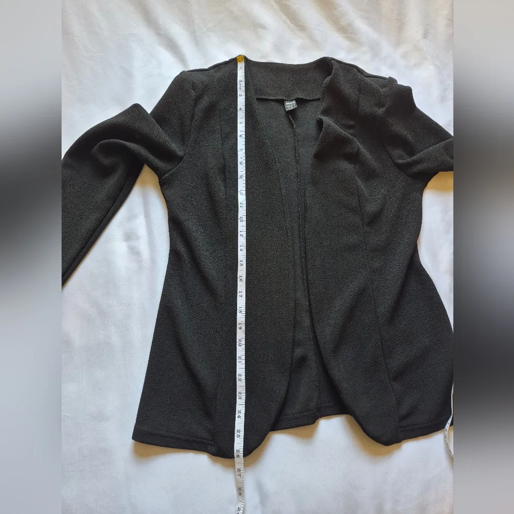 SHEIN Black Open Front Blazer Jacket Women’s Medium Cardigan Style - Image 5