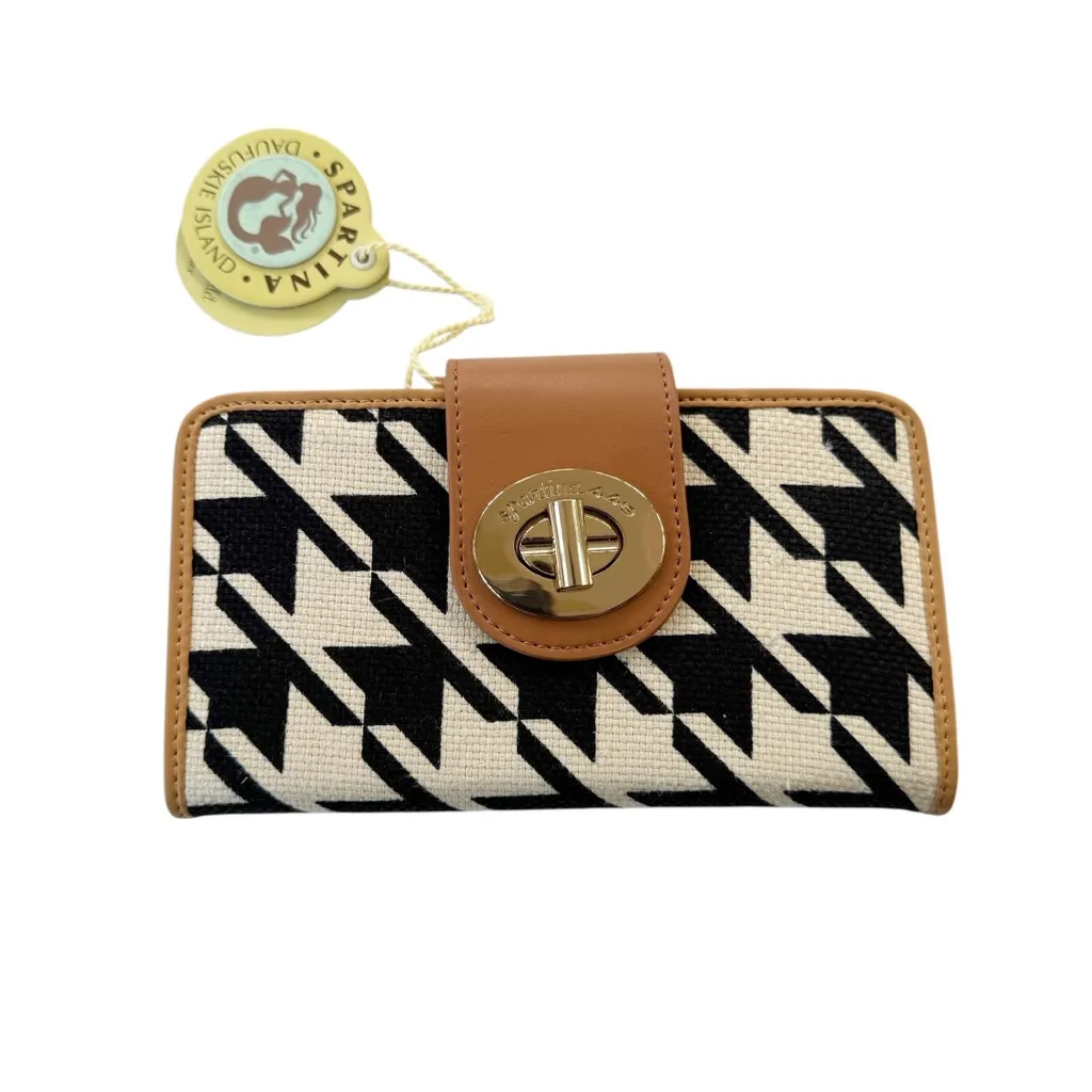 NWT Spartina 449 Stoddard Turnlock Wallet Houndstooth Black and Cream - Image 4