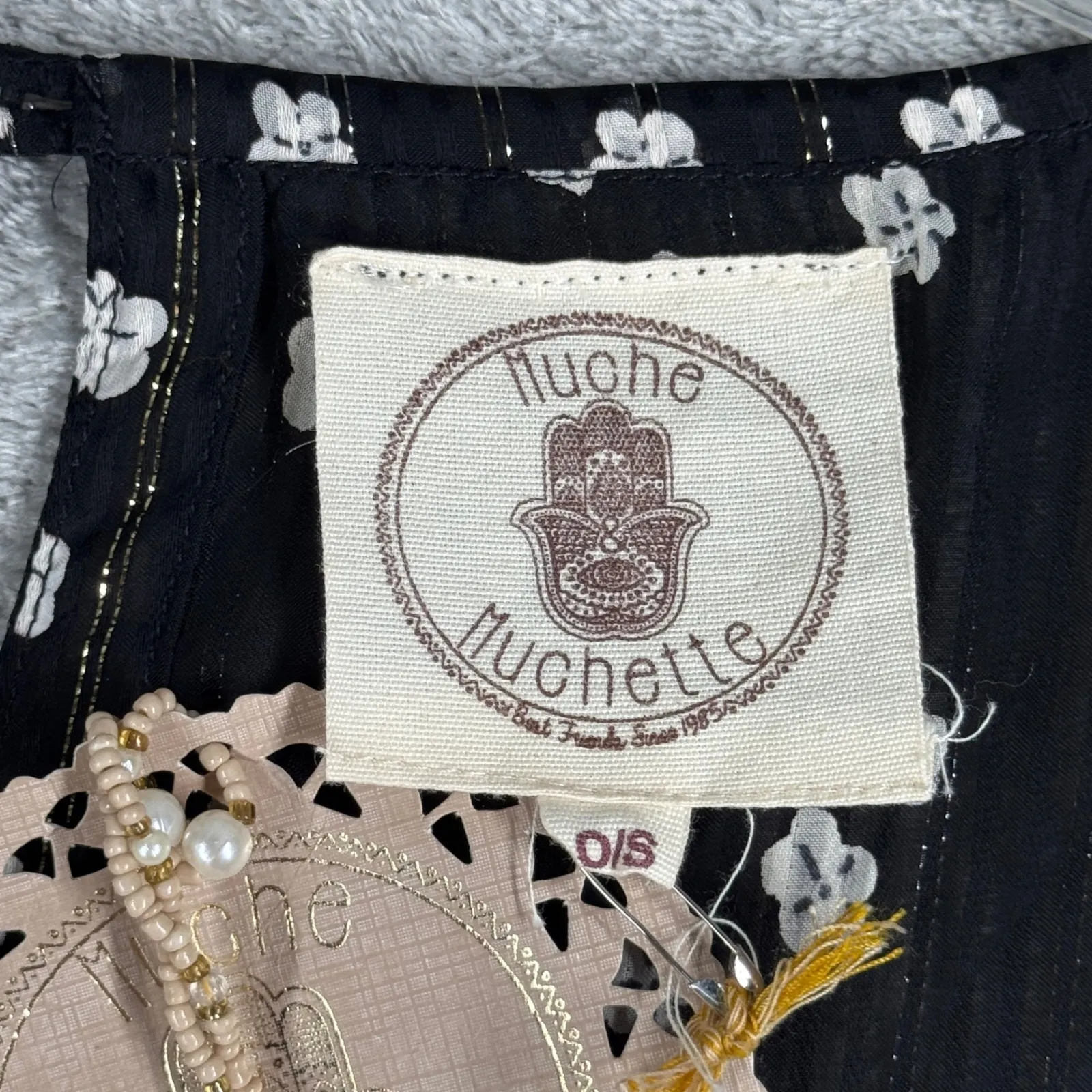 Muche et Muchette Ferill‎ Balloon Blouse Womens OS Black White Polka Dot Casual Size undefined - Image 7