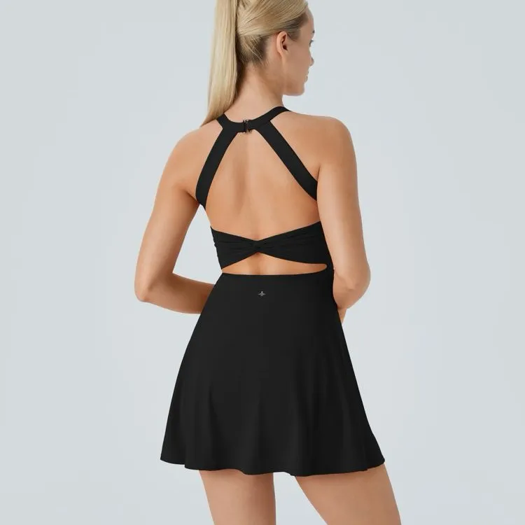 Halara Backless Twisted Active Dress black size MEDIUM - Image 2