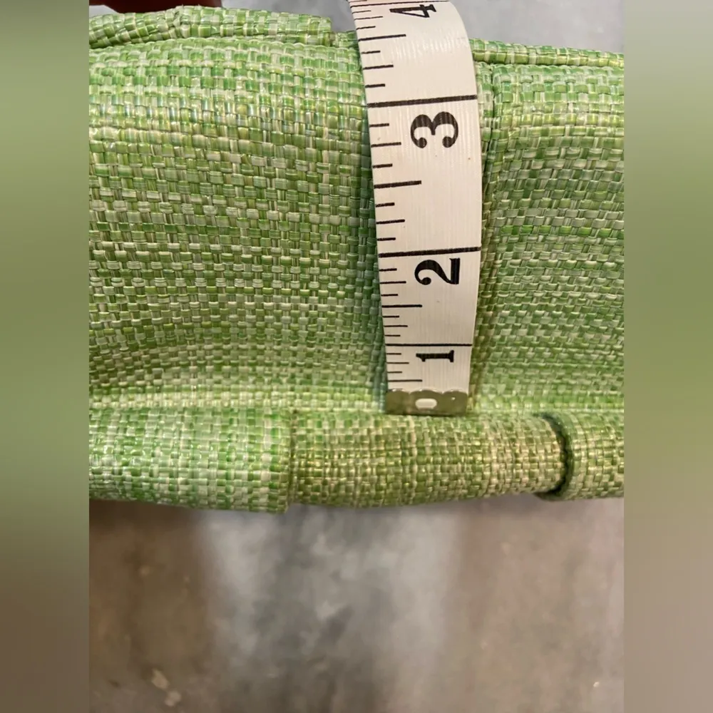 Francesca’s Florence Pleated Wood Frame Clutch Interior Pocket Green - Image 12