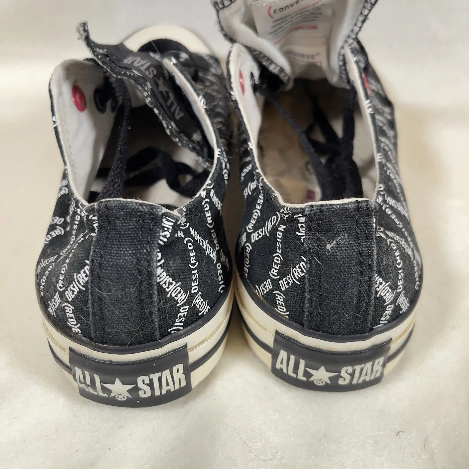 CONVERSE Product Red Chuck Taylor All Star Black w/words Shoes Men 6 Women 8 Low - Image 4