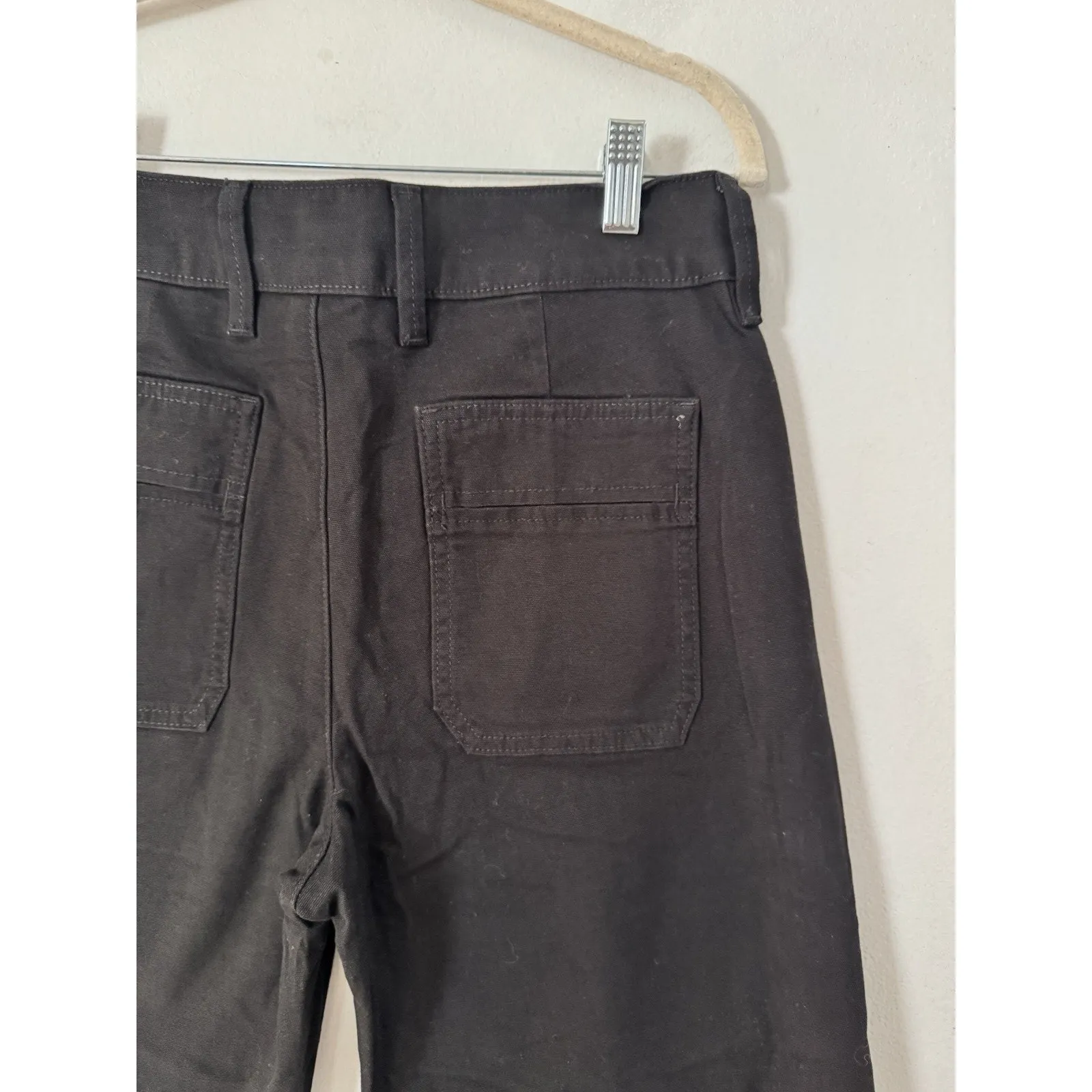 NWOT American Giant Women’s Wide Leg Chino Pants Size 4 Black - Image 9