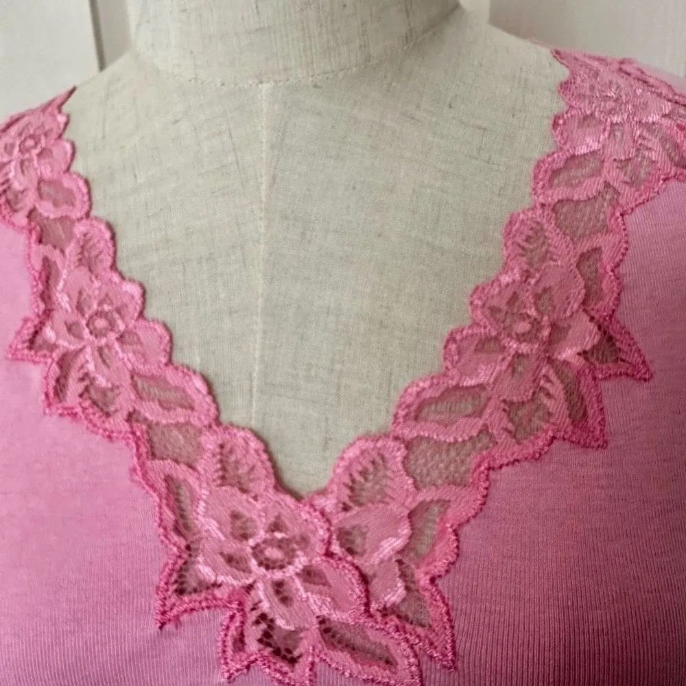 Jones New York pink lace trim long sleeved shirt - Image 7