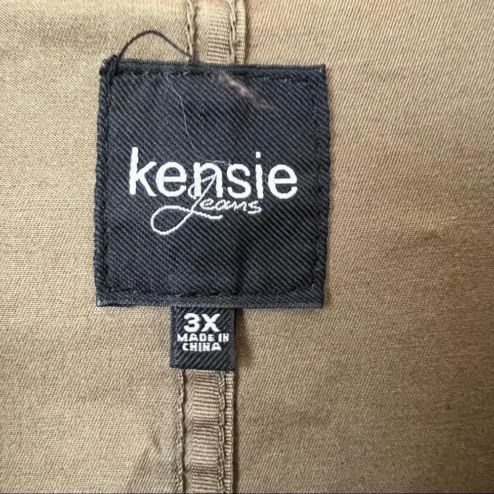 Kensie Jeans Army Green Double Breasted Utility Jacket - Image 2