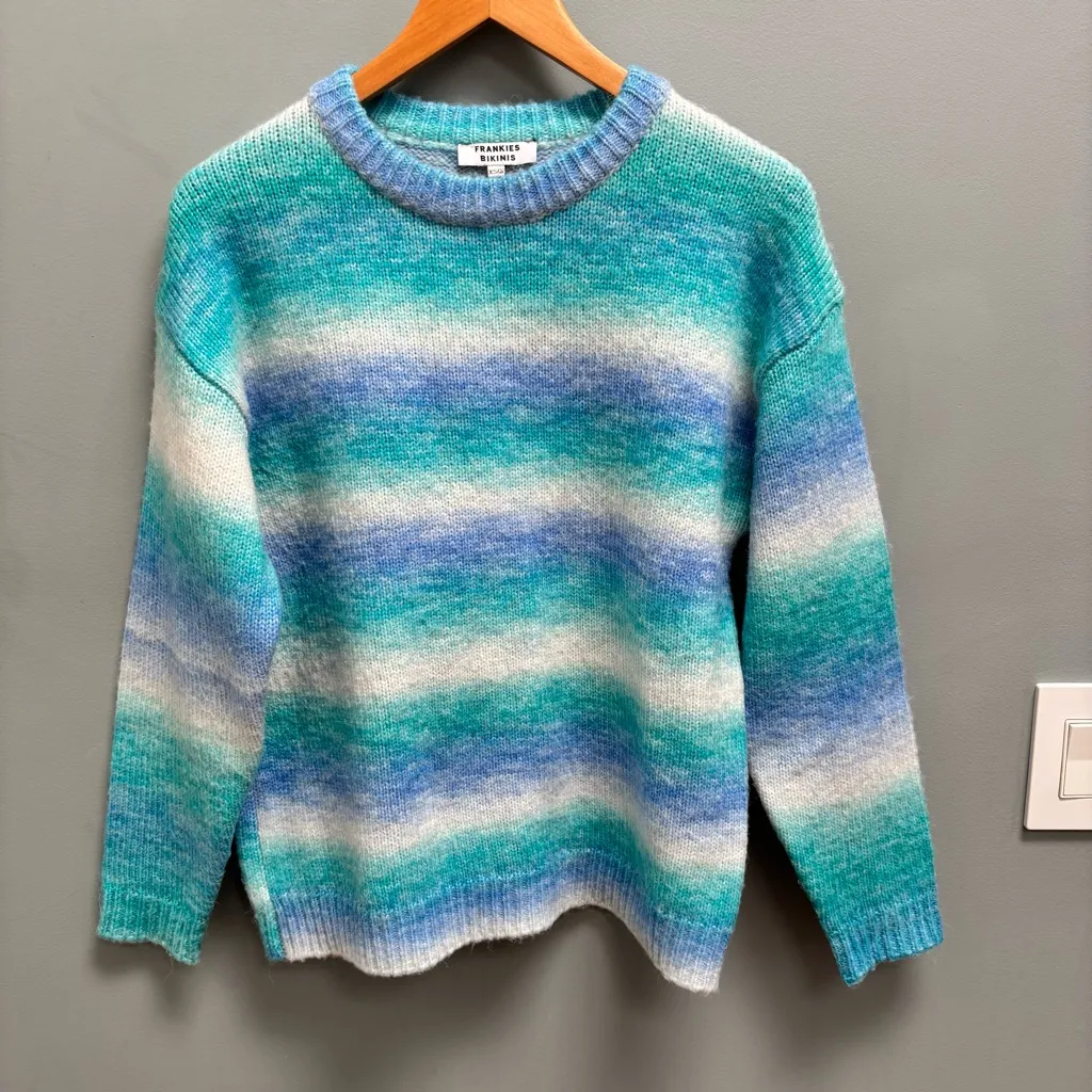 Frankie’s Bikinis Bennie Oversized Knit Sweater in Blue Horizon XS / S - Image 5