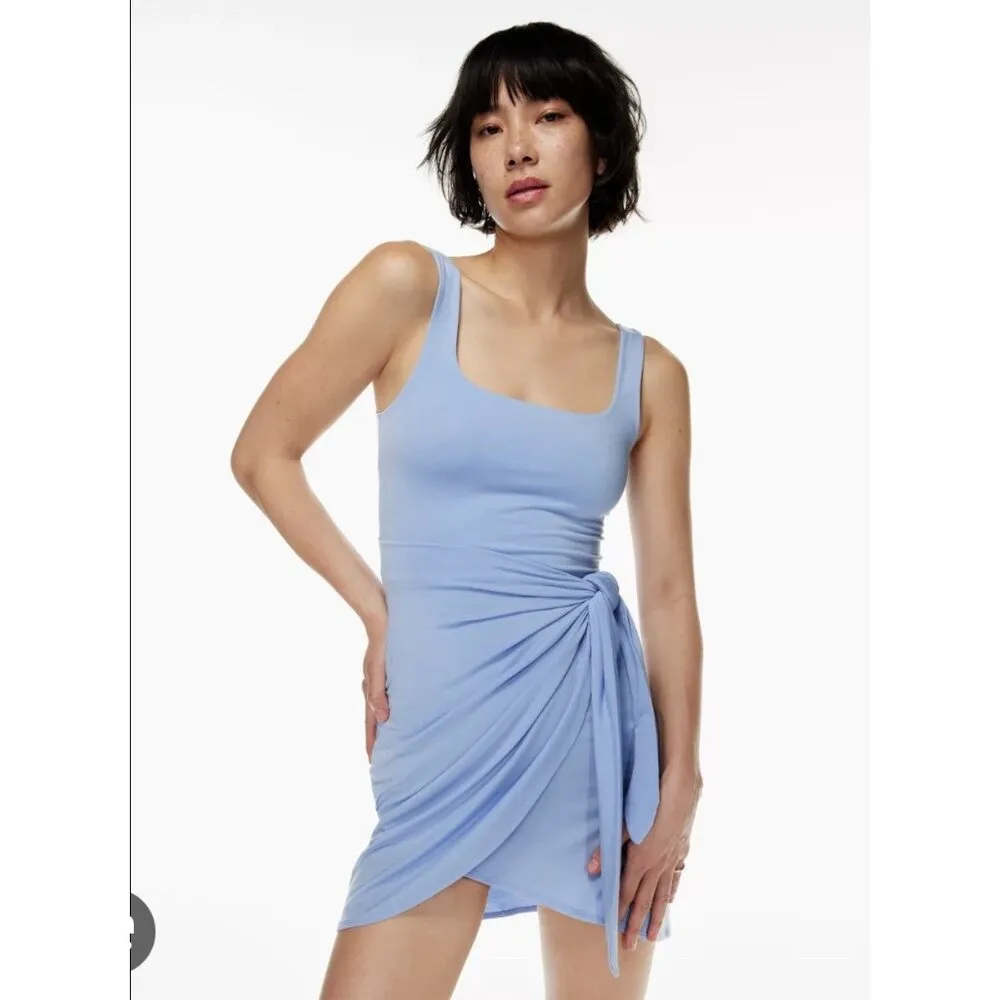 Wilfred Saturn Mini Wrap‎ Dress Women Small Light Blue Preppy Contemporary - Image 2
