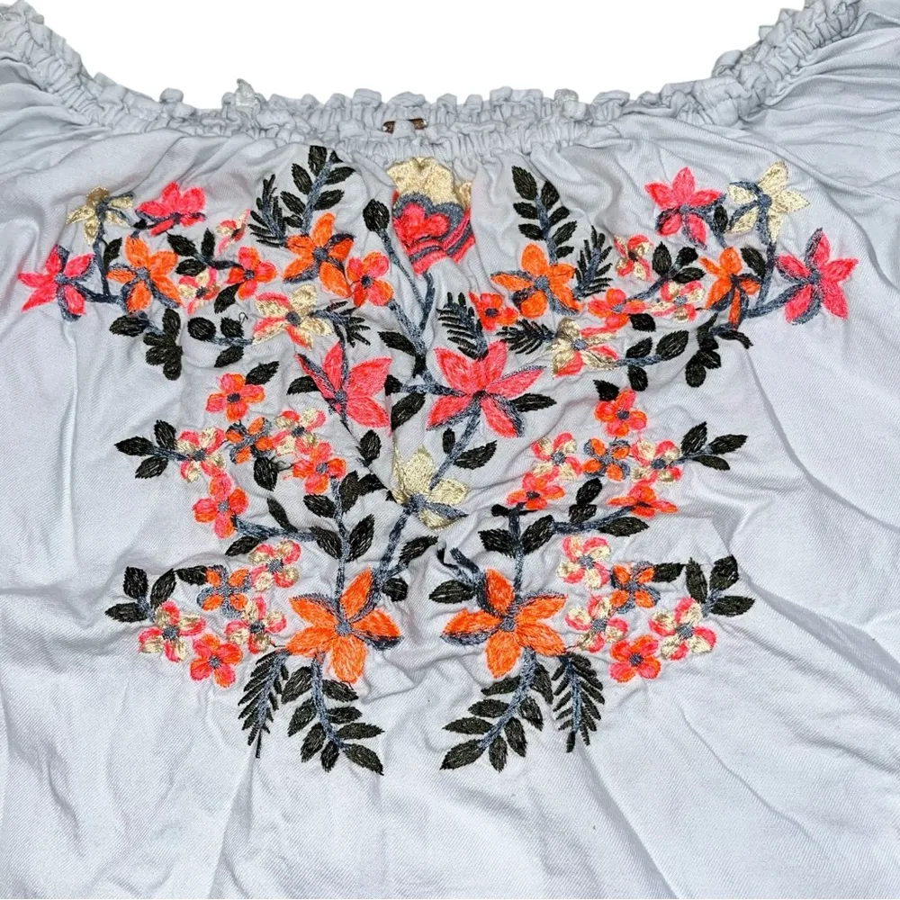 Free People Fleur De Jour Embroidered Off The Shoulder Mini Dress size XS - Image 9