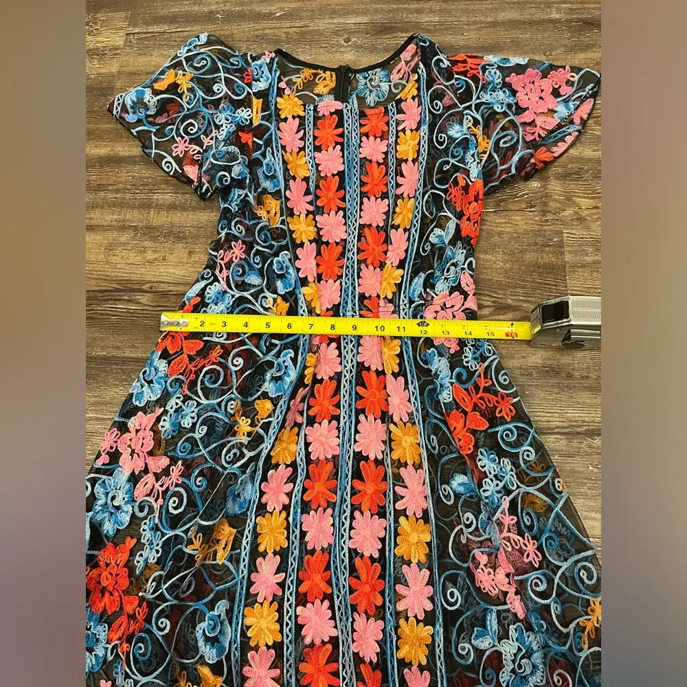 Anthropologie Eva Franco Ferrari Embroidered Floral Dress - Image 7