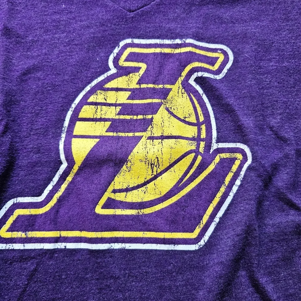 Los Angeles Lakers Ladies Fit Purple and Gold Tshirt - Image 3