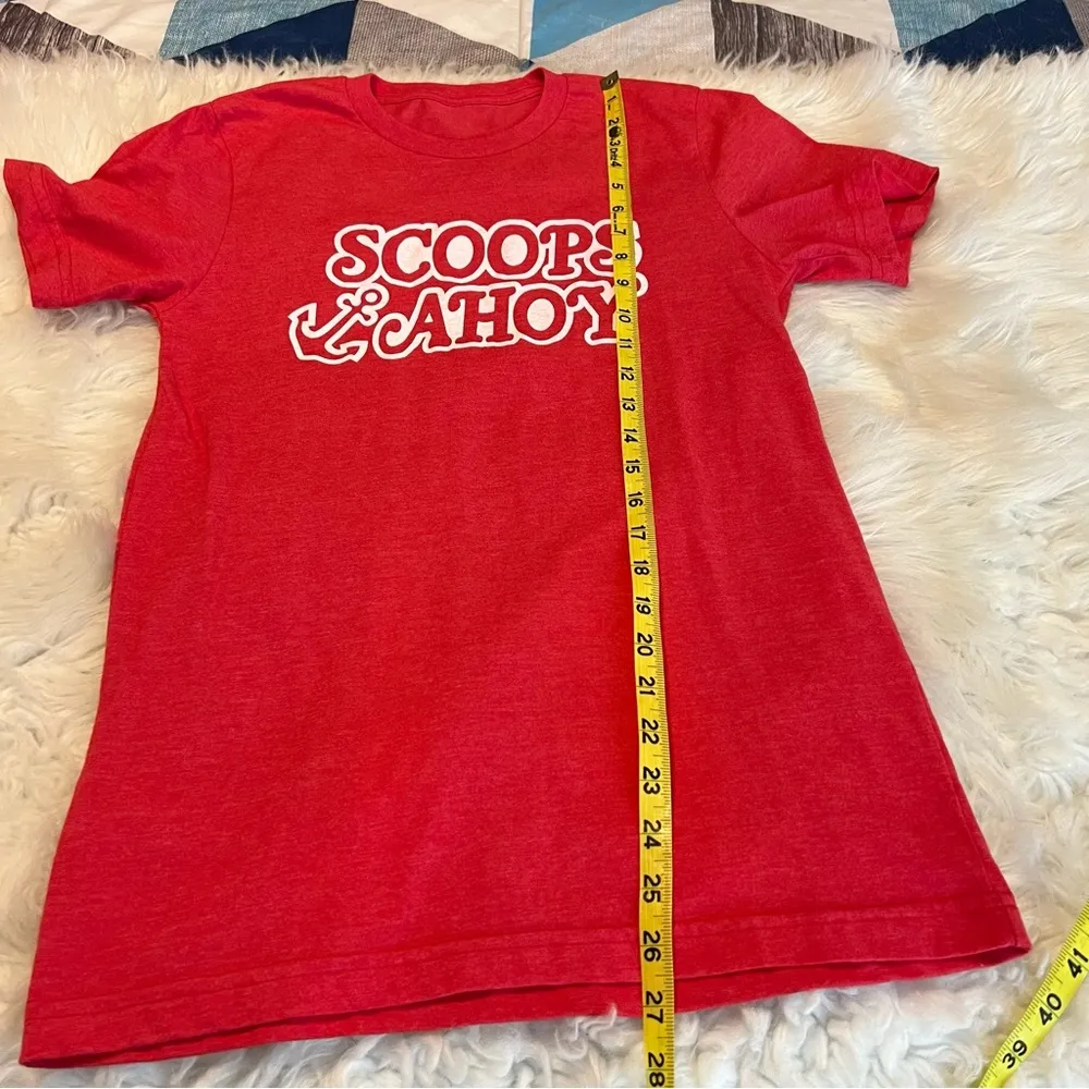 Scoops Ahoy T Shirt Stranger Things Red White Graphic Steve Robin Adult Small - Image 5