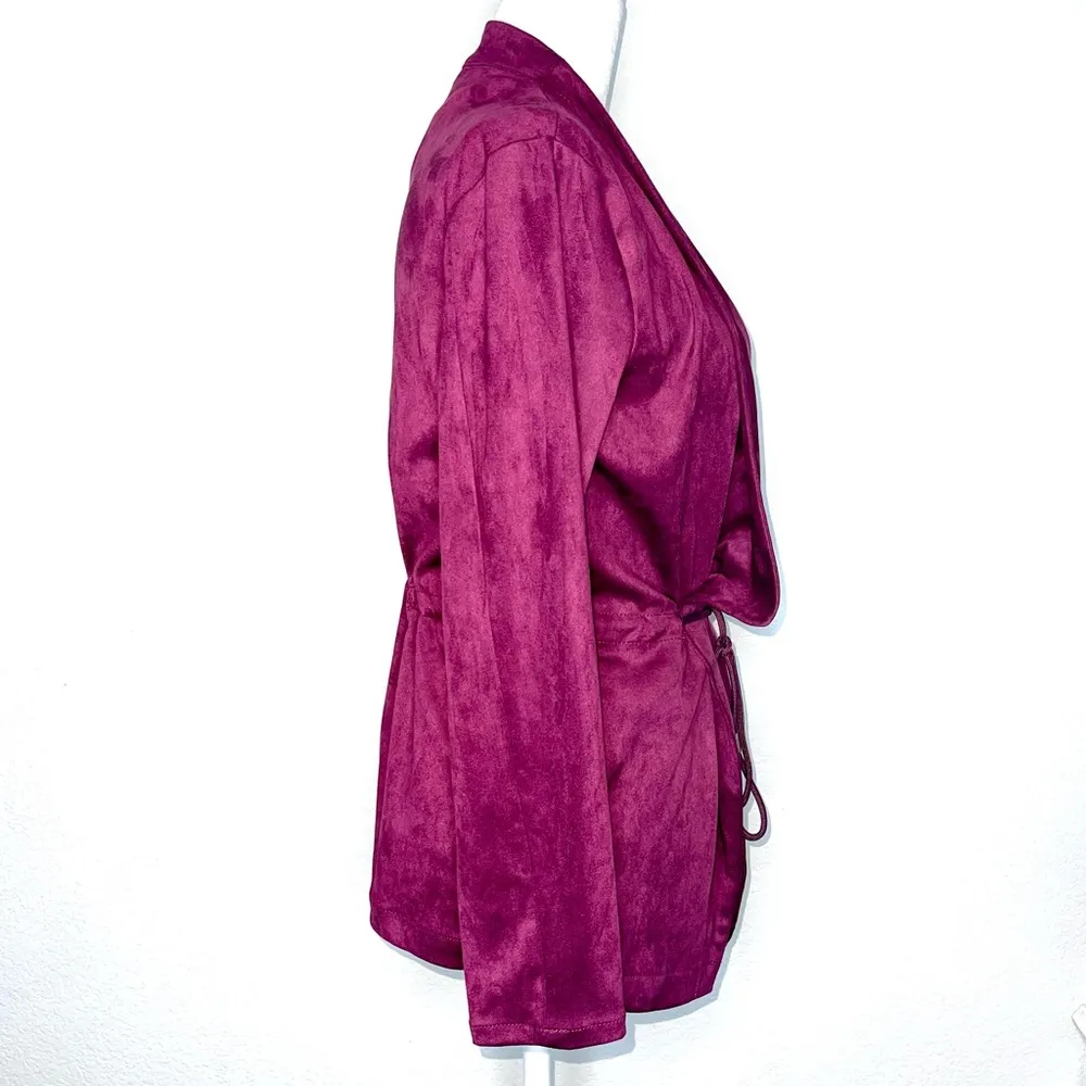 NWT Faux Suede beautiful color and fit cardigan type jacket - Image 5