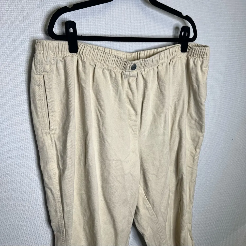 Woman Within‎ | Tan Cream Tapered Pants 26W Stretch Waist - Image 2