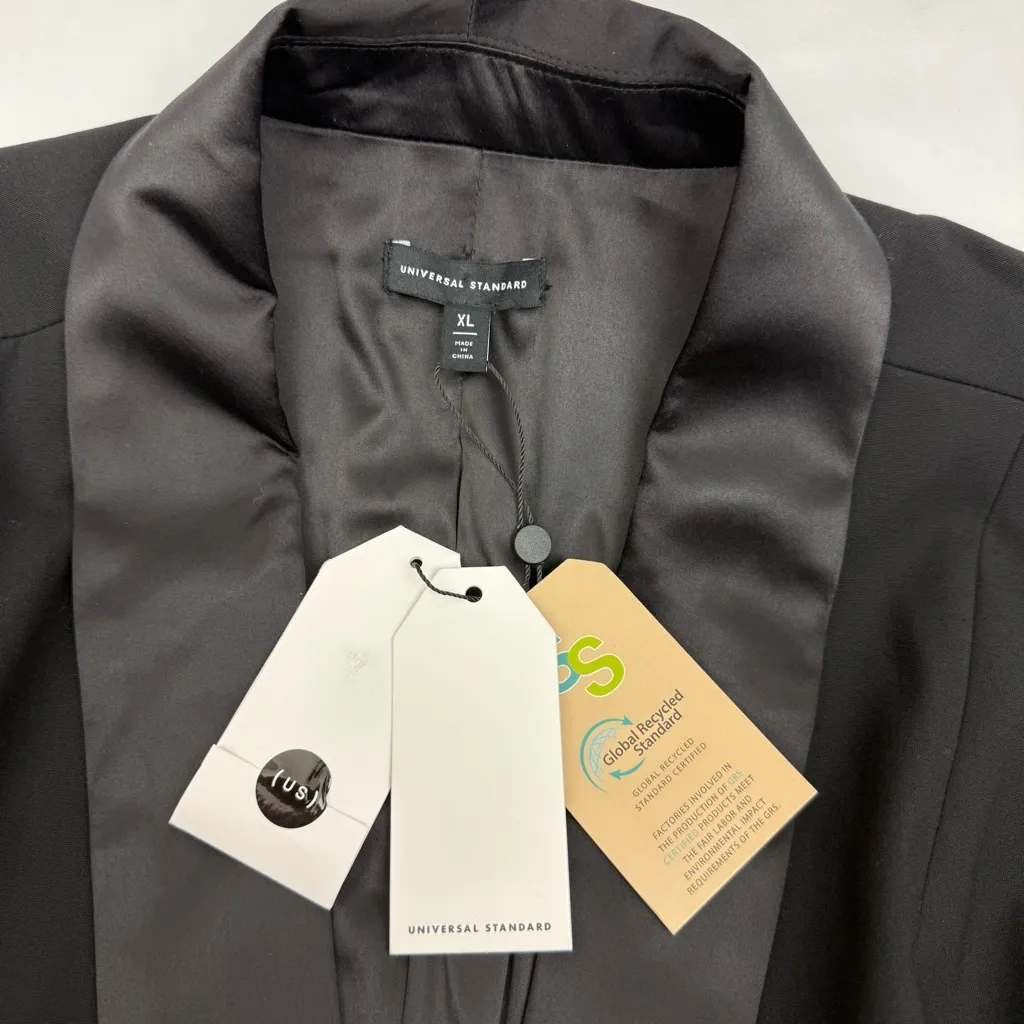 Universal Standard X Henning State Jacket Blazer Satin Trim Black - Image 6