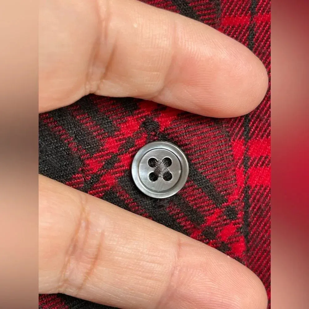 b+ab layered detail plaid belted shirt dress size small Red - Image 6