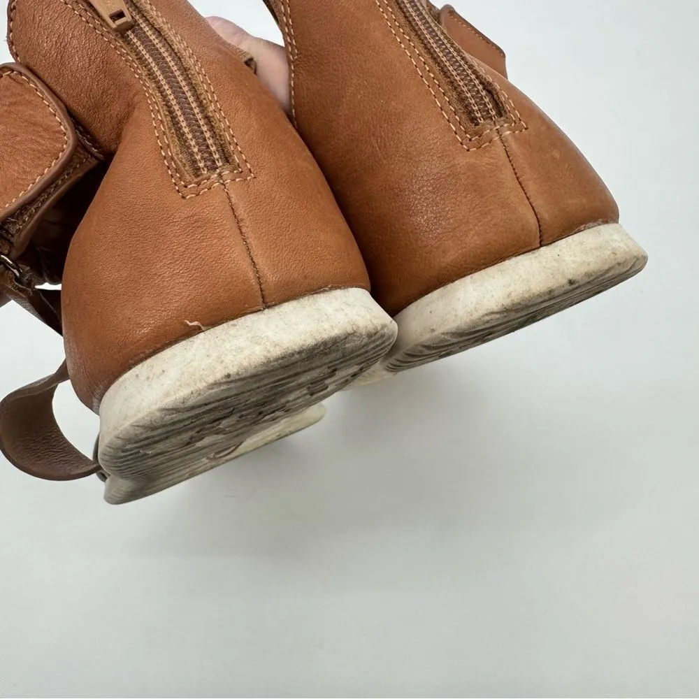 Sofft Womens Fiora‎ Sandal Brown Gold Leather Caged Gladiator Flat Shoe Sz 11 Tan - Image 6