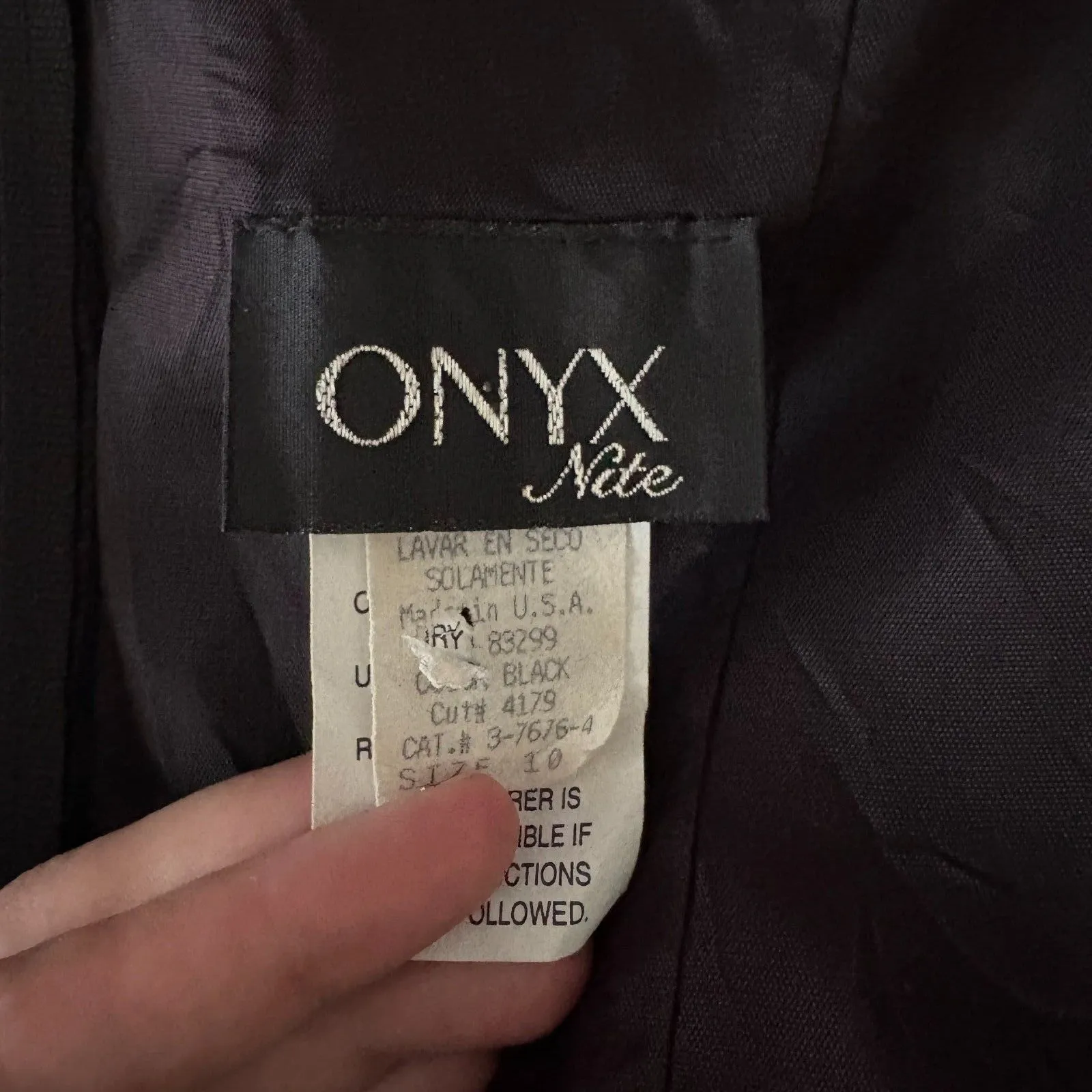 Vintage 90s Onyx Nite Little Black Dress Mini Fit & Flare‎ Classic Hoco Size 10 - Image 5