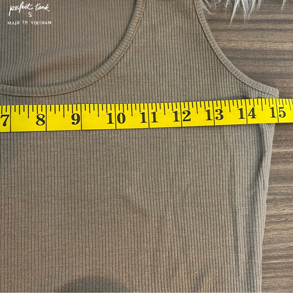 GUESS Perfect Tank Glitter Shimmery Golden Brown Size Small - Image 7