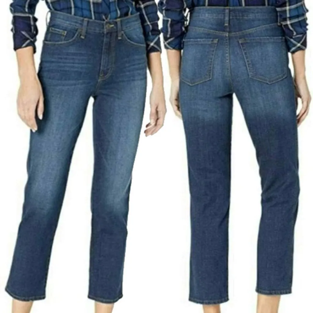 NWT Ella Moss High Rise Slim Straight Ankle Jeans 12/31 Medium Wash Destroyed - Image 2