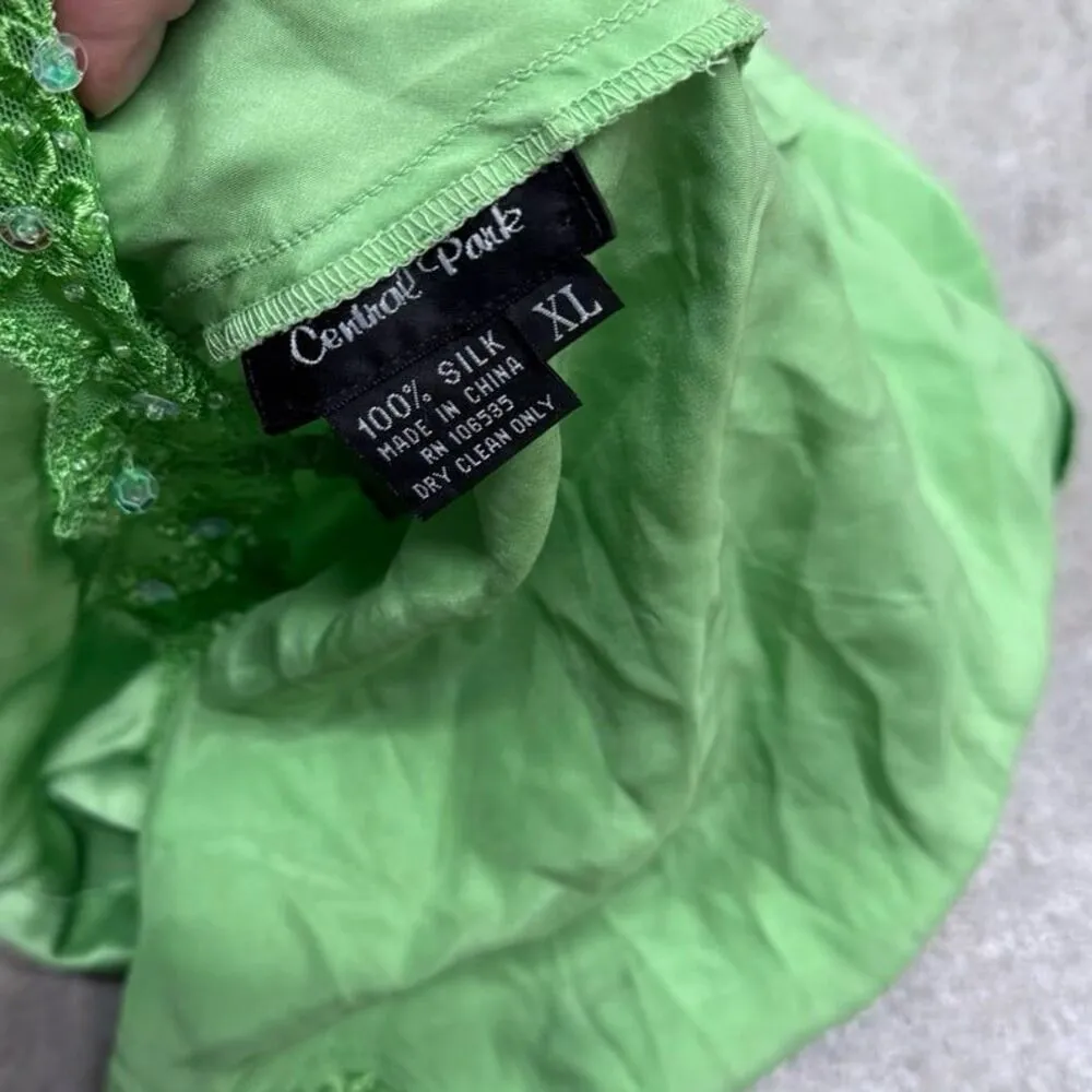 Vintage y2k retro 100% silk lace sequin babydoll cami - Image 6