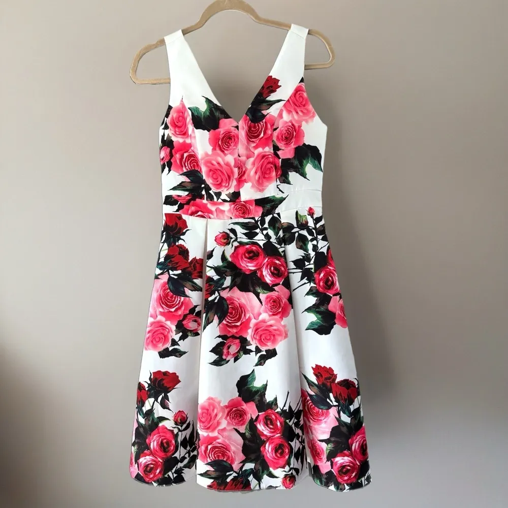 Liza Luxe Modcloth Garden Party Dress Sleeveless Fit Flare V Neck Women’s Sz M - Image 5