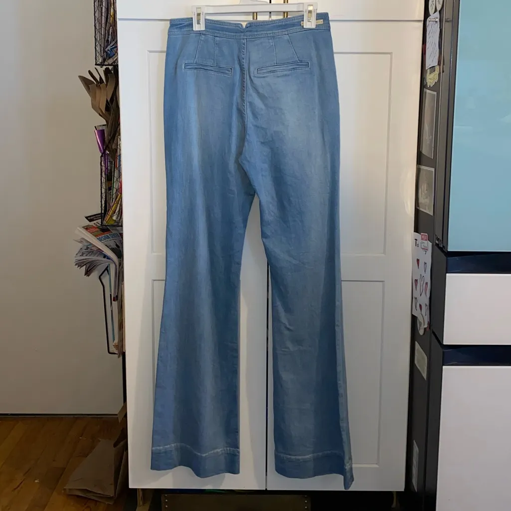 Pilcro and the Letterpress high-rise wide-leg bootcut jeans a light Blue Boho - Image 14