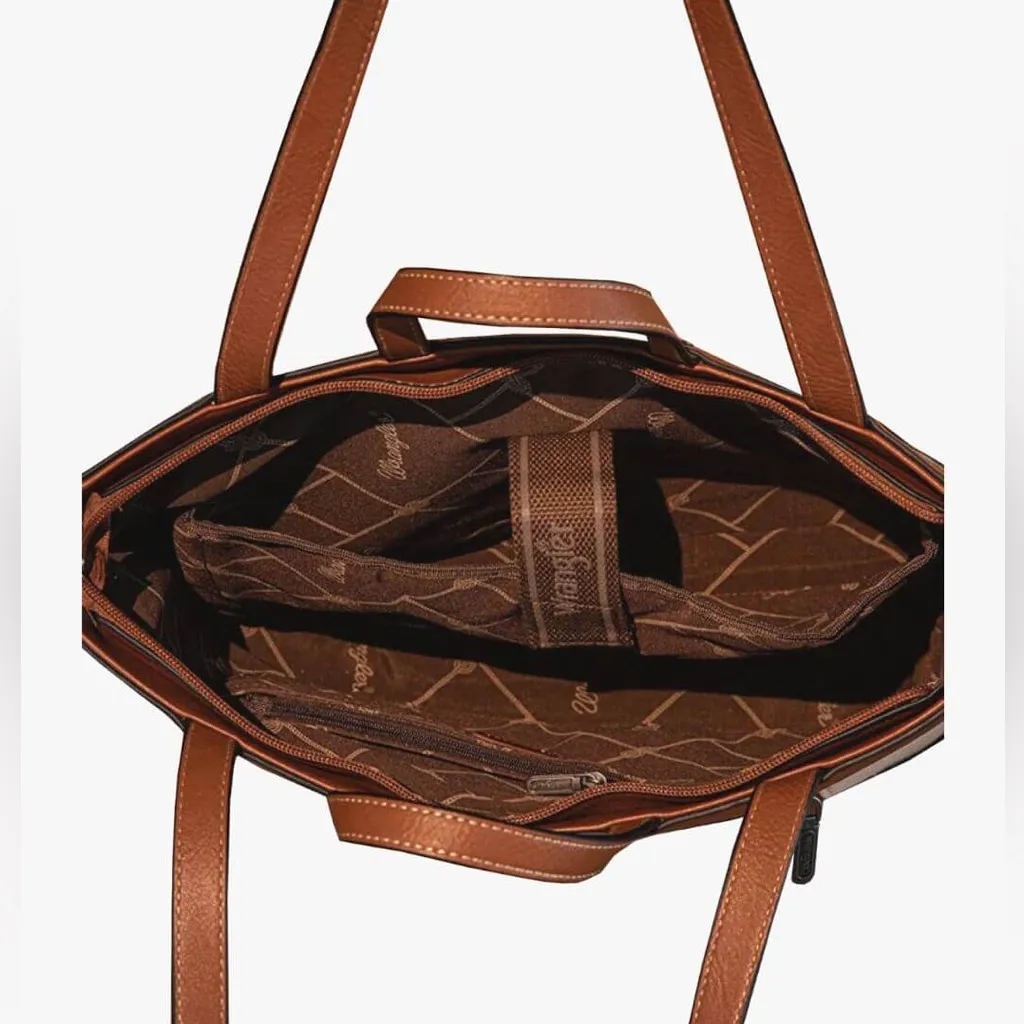 Wrangler nwt Women's Canvas Iconic Logo Tote navy / white - Image 4