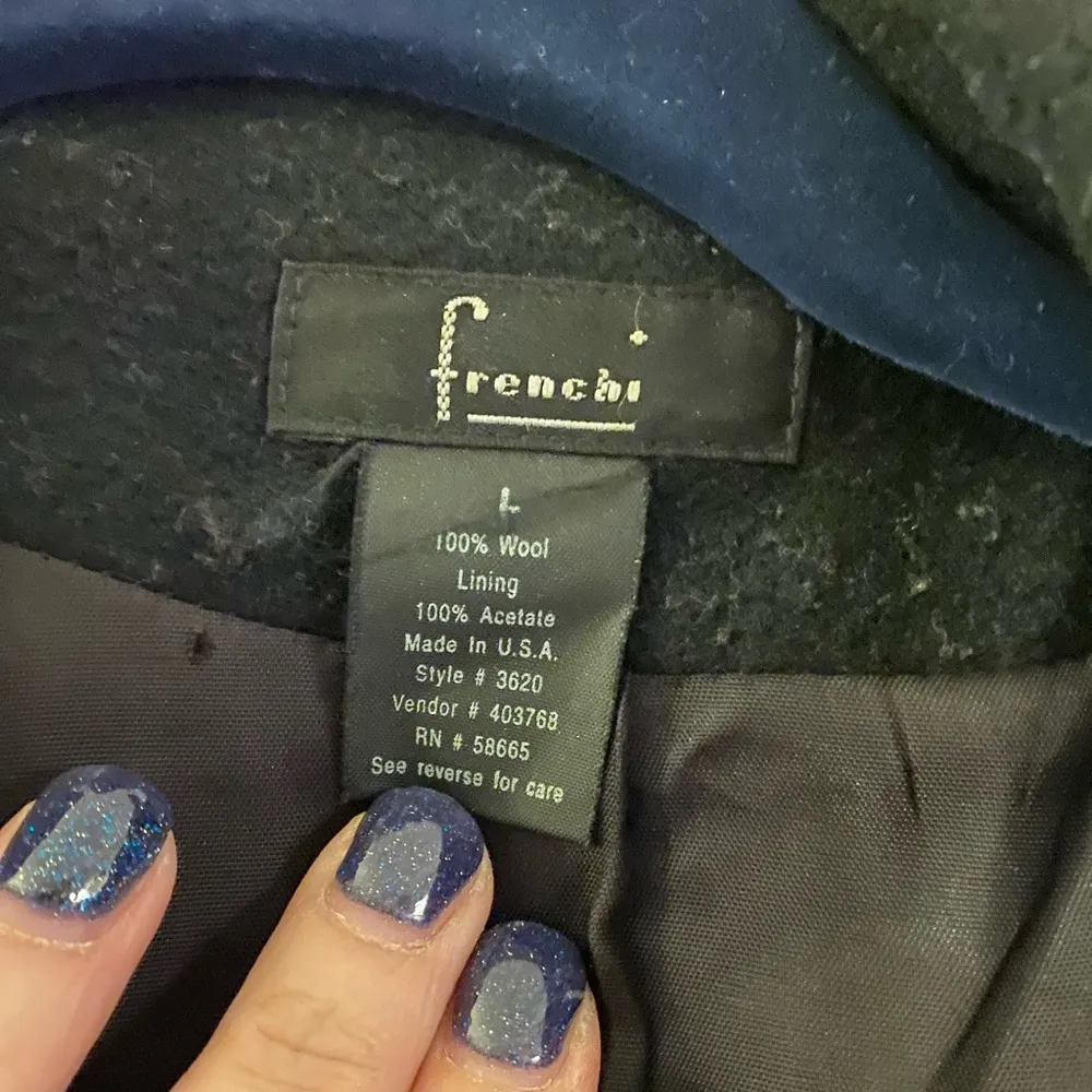Frenchi Women’s Wool Tea Length Pea Coat Black Size L - Image 2