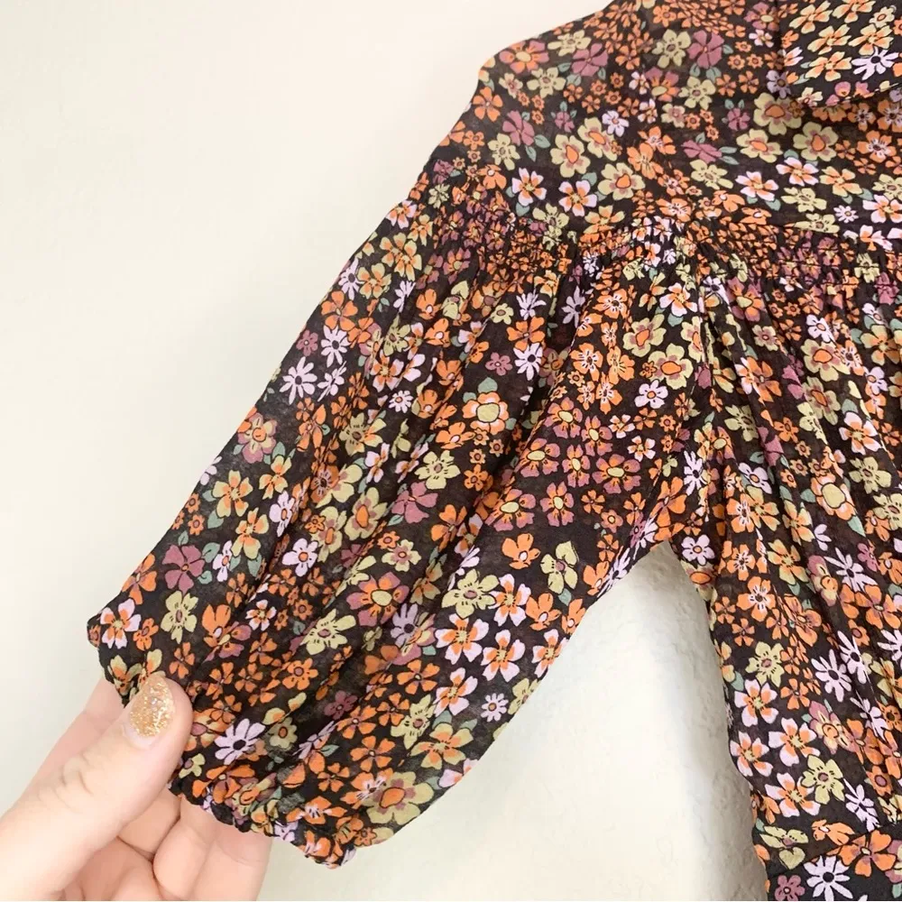 Free People Bonnie Floral Chiffon Mini Dress Size XS - Image 10