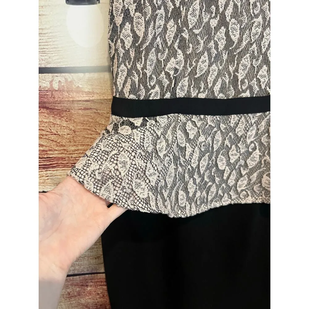 Antonio Melani Peplum Lace Sleeveless Sheath Midi Dress Cap Sleeves Lined Size 8 - Image 4