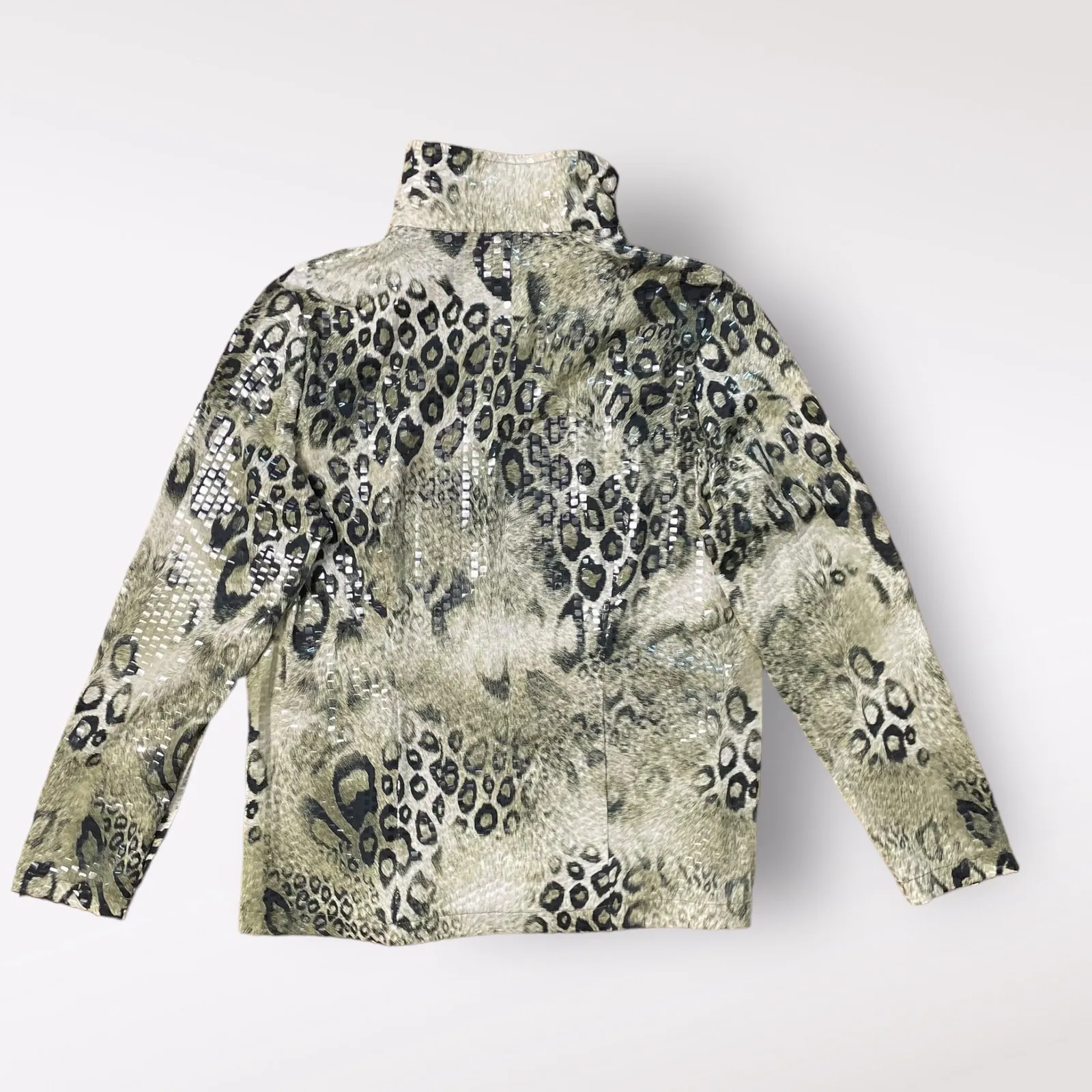 Misook Vintage Y2K Green Leopard Print Jacket Size‎ S - Image 3